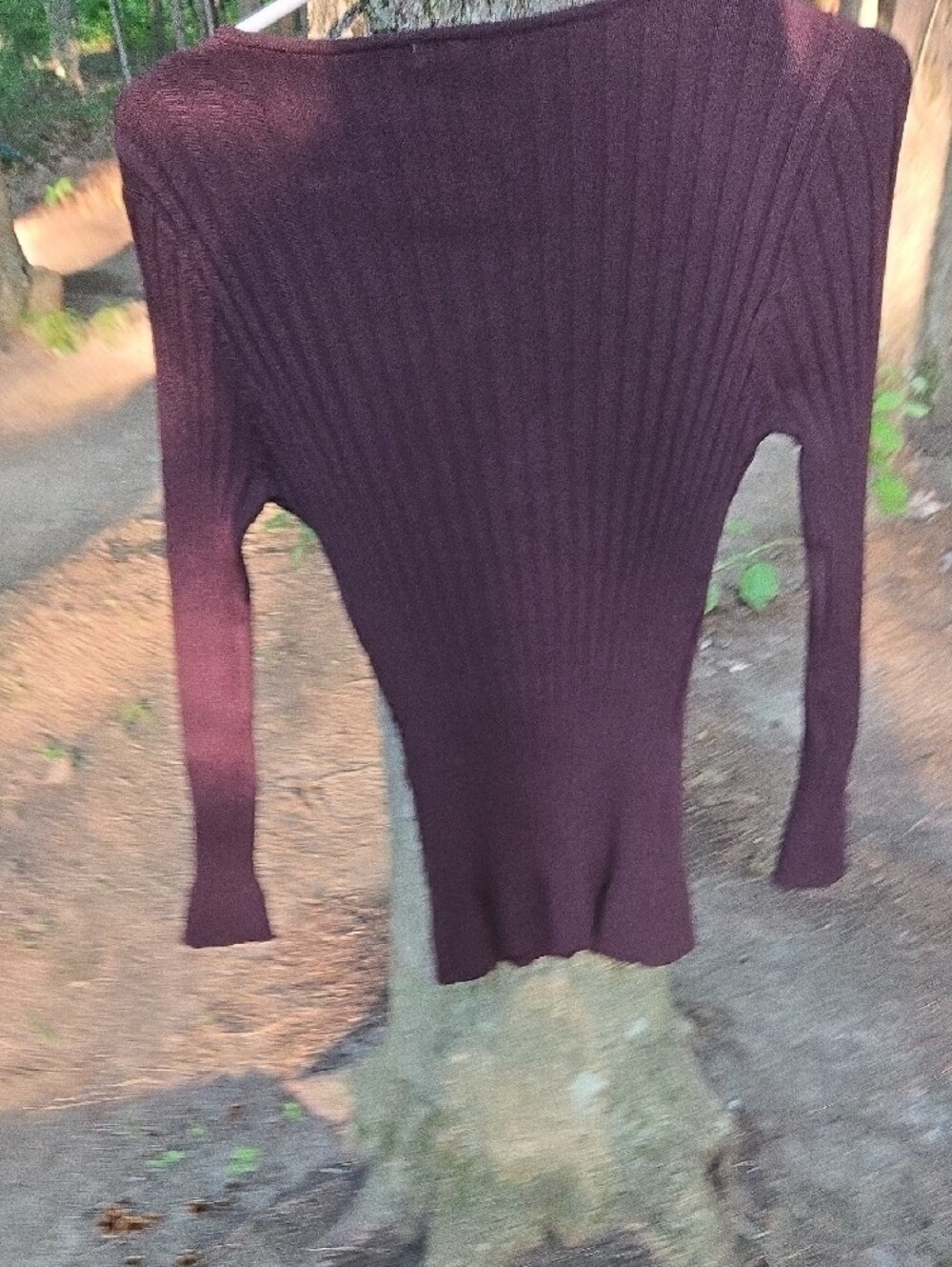 Belldini Broŵn Ribbed Crewneck Sweater Rhinestone Accent - Picture 7 of 11